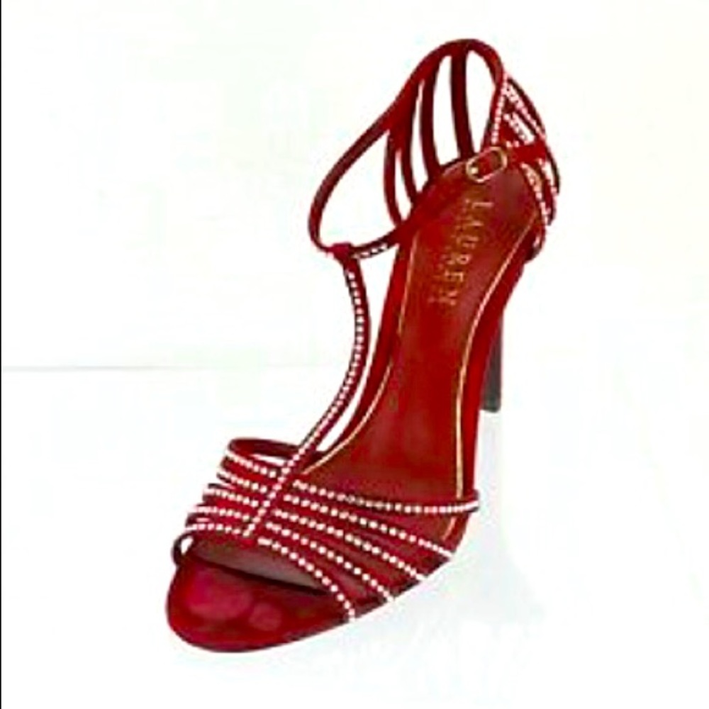 Lauren Ralph Lauren “Adasia” Red Rhinestone Heels